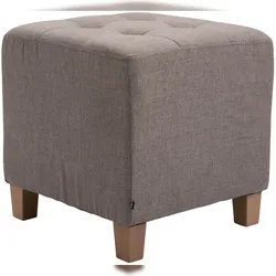 Proregal CHEFGASTRO Sitzhocker ZION antik-hell HxBxT 46x45x45cm Stoff Taupe