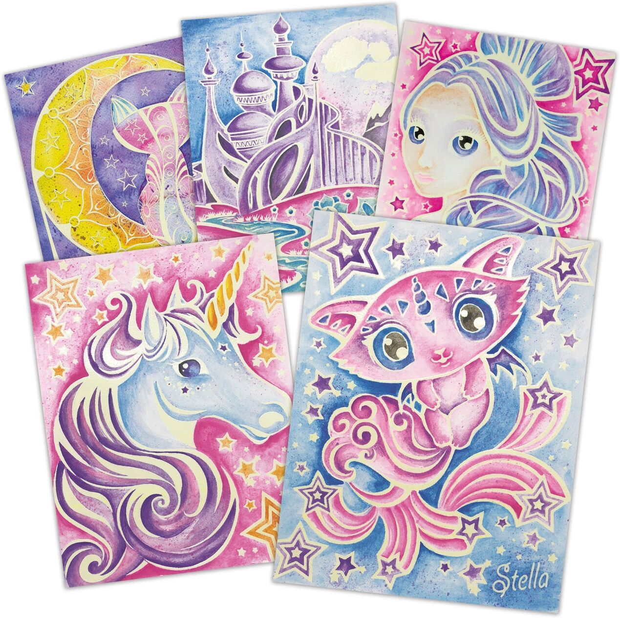 Kreativset NEBULOUS STARS "Nebulia, Aquarelle", bunt, Kreativsets, Kinder, Kunststoff, Pappe, Kreativset