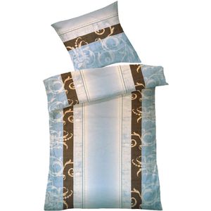Dyckhoff Bettwäsche Pamela, blau, Weichfrottier, Kissenbezug 80x80 cm und ein Bettbezug 135x200 cm