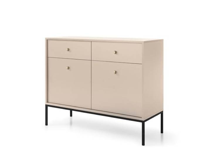 Kommode MONCTON MKSZ104 H5 R2 Beige 104x83x39 cm Kommode MONCTON MKSZ104 - Beige - Metalgriffe - 2 Schubladen - Breite 104 cm, Höhe 83 cm, Tiefe 39 cm