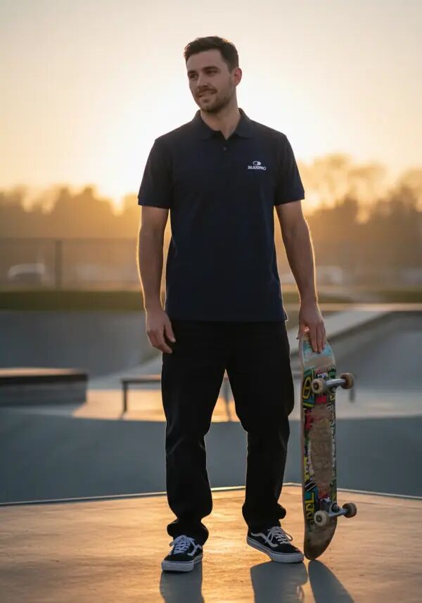 T-shirt SkatePro Heavy Polo (S - Schwarz)