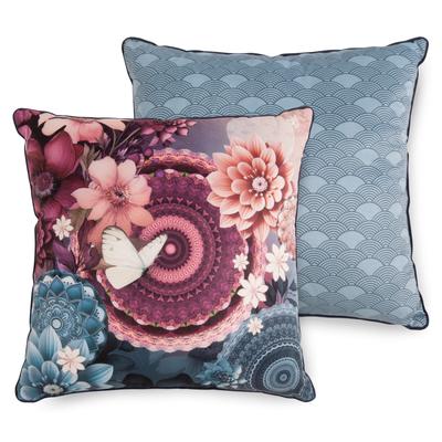 Dekokissen HIP "Asher", bunt (multi), B:48cm H:7cm L:48cm Ø:48cm, Polyester, Samt, Dekokissen_Sitzkissen_Kissenhüllen, Mandala