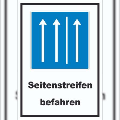 HB-Druck Schild Seitenstreifen befahren A1 (594x841mm)