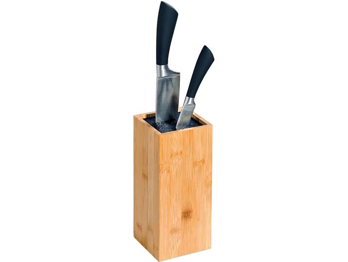 Messerblock KESPER mit Kunststoffborsten , beige (natur), B:10cm H:23cm L:10cm, Messerblöcke, Messerblock, ohne Messer