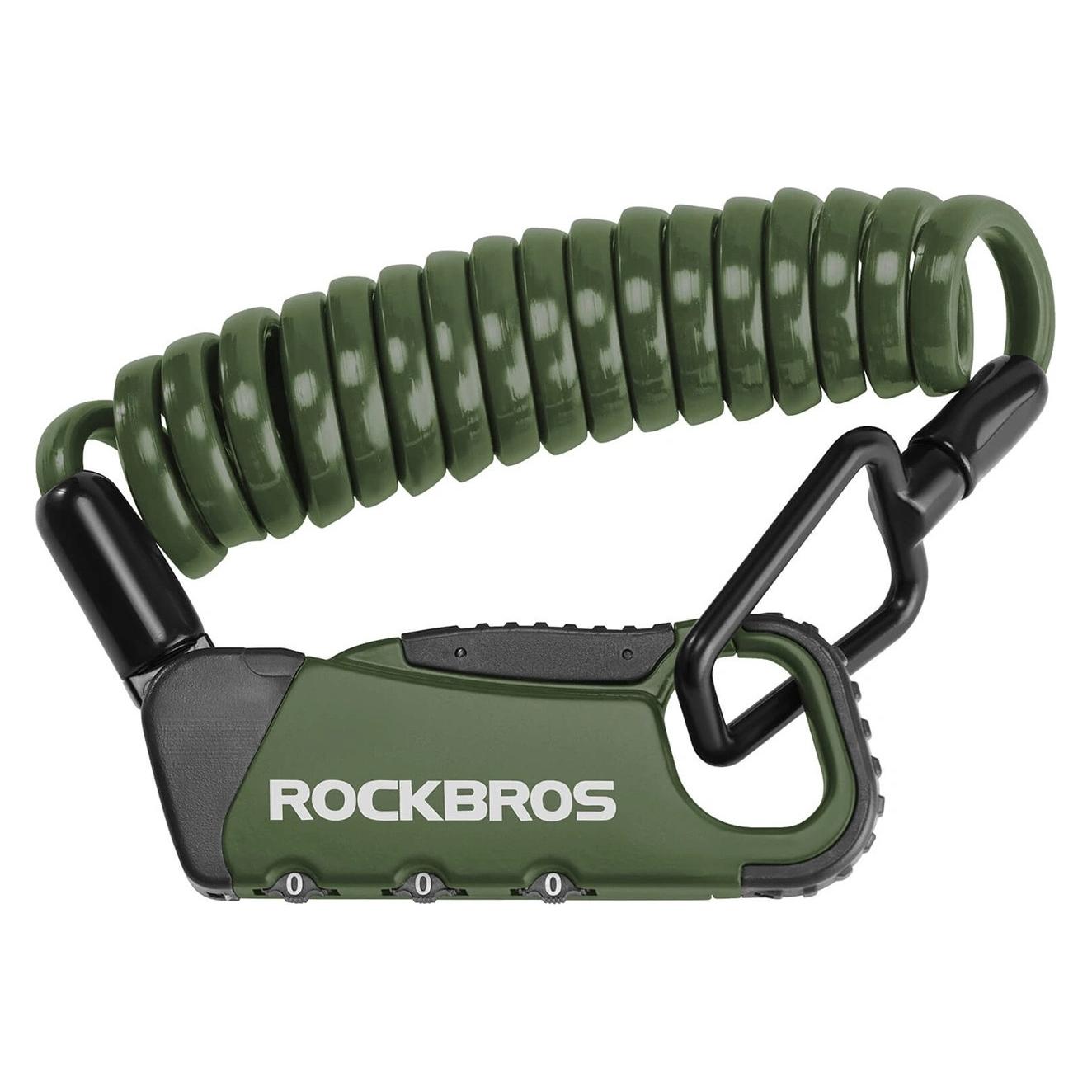 Rockbros Zapięcie rowerowe RBK6N na szyfr - zielone (120 cm) (5907769390159)