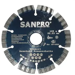 Sanpro Diamant Baustoff Trennscheibe (Beton, Klinker, Ziegel), Größe 125 mm