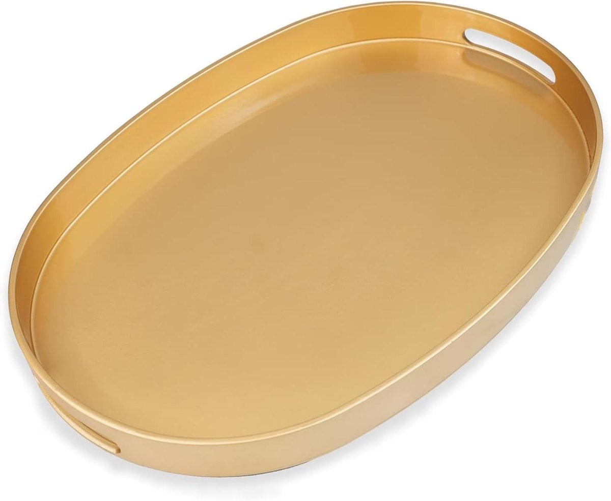 Decoratief Dienblad Ovaal met Handgrepen - Goud