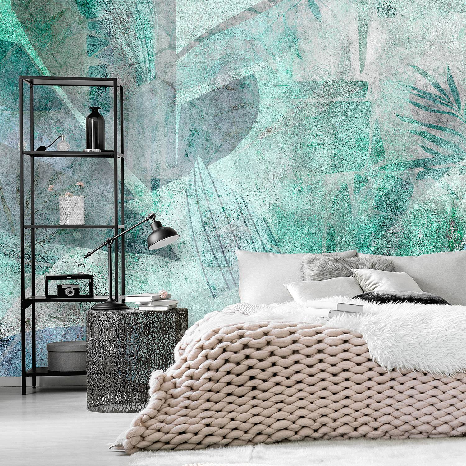 home24 Vlies-fotobehang Ripening Impression, Abstract Modern Mural, Groen