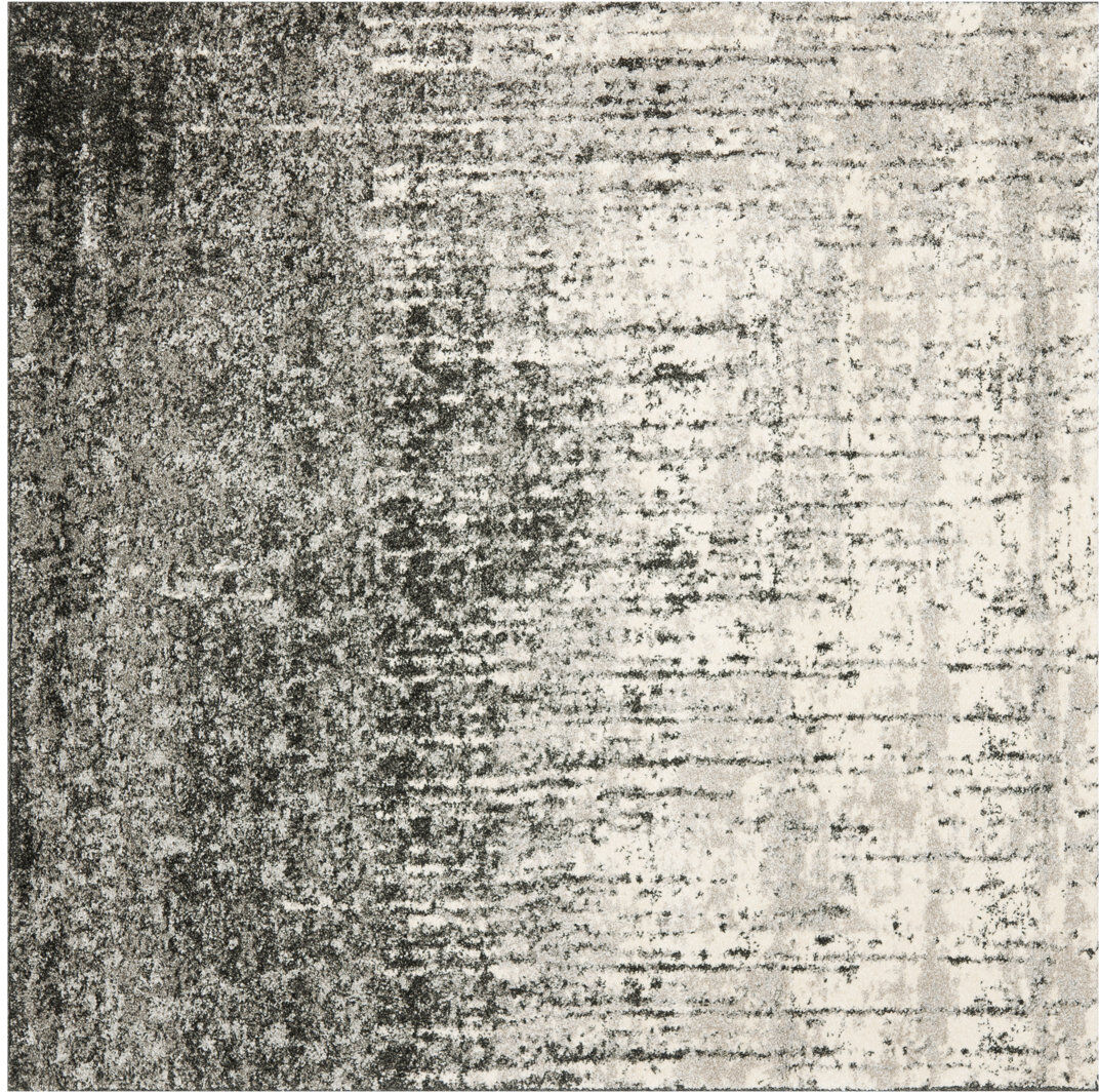 Metro Kissling Hand Woven Area Rug Black/Light Grey Square 122cm