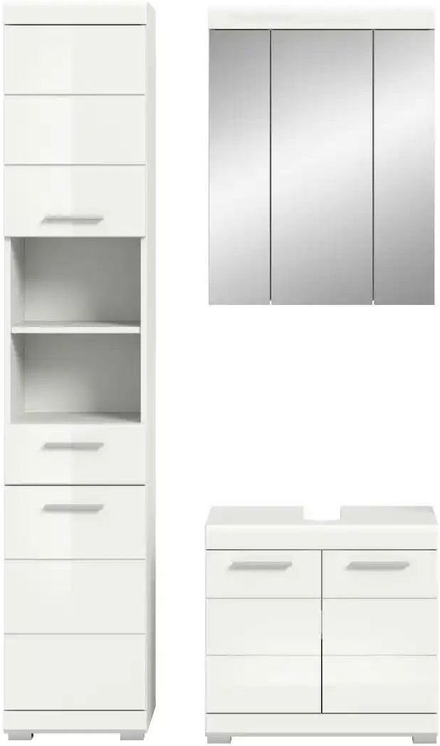Höffner Badmöbel-Set SCHLOONSEE  3 teilig  bestehend aus: Hochschrank