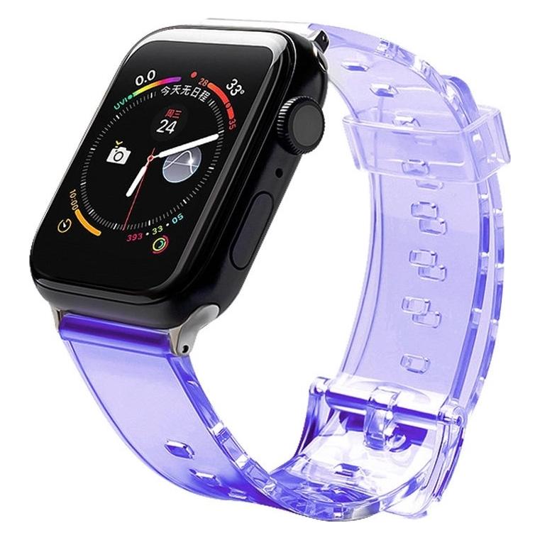 Hurtel Strap Light Silicone Wristband Strap Bracelet Watch Bracelet Watch 6/5/4/3/2 (44mm / 42mm) Purple (TPU) (1404978613)