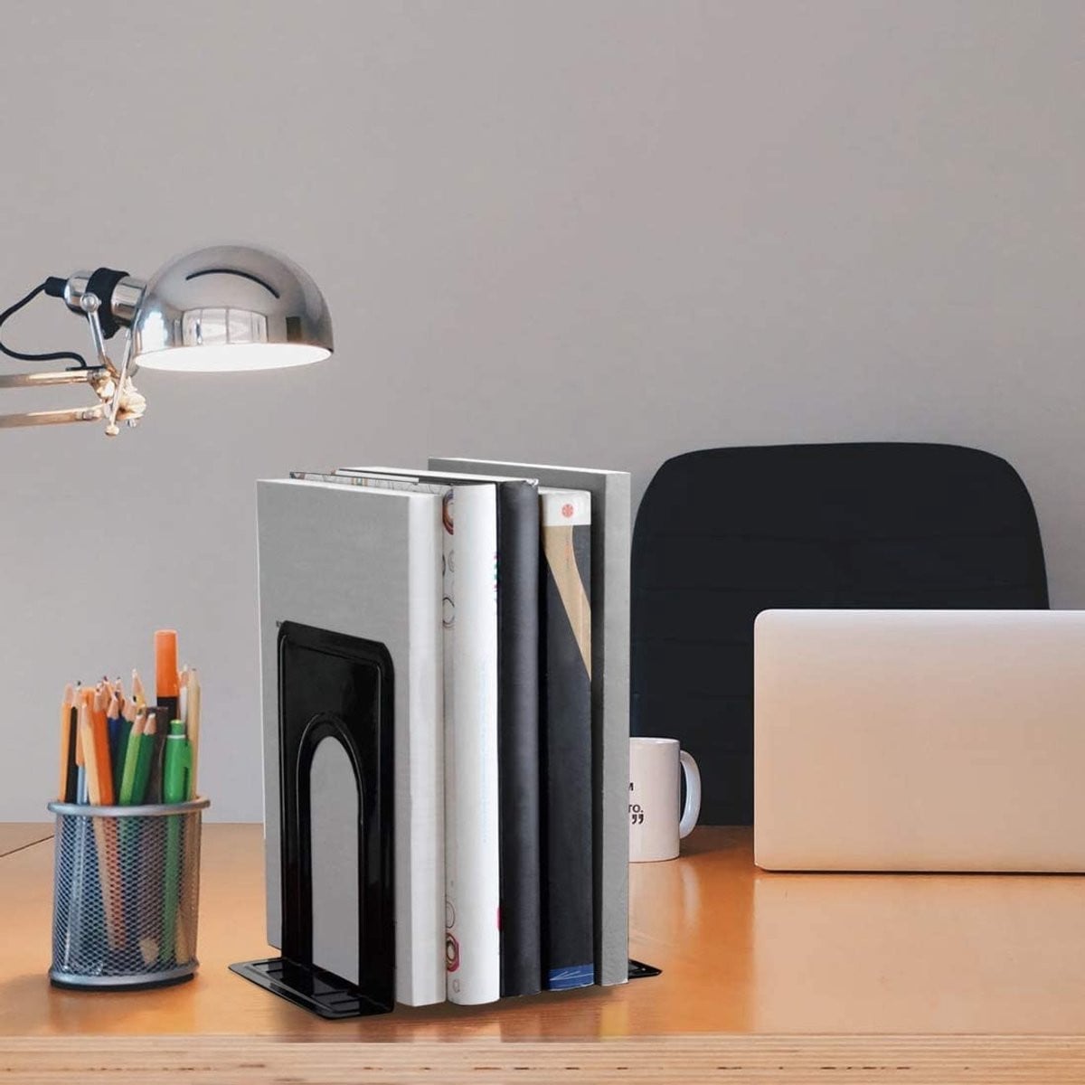 Omgoods Set van 16 Metalen Boekensteunen voor Bureau