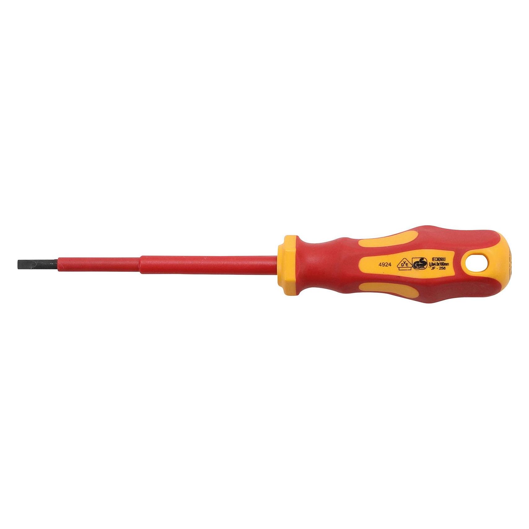BGS VDE-Schraubendreher Schlitz 4 mm Klingenlänge 100 mm (Schlitz) (4924)