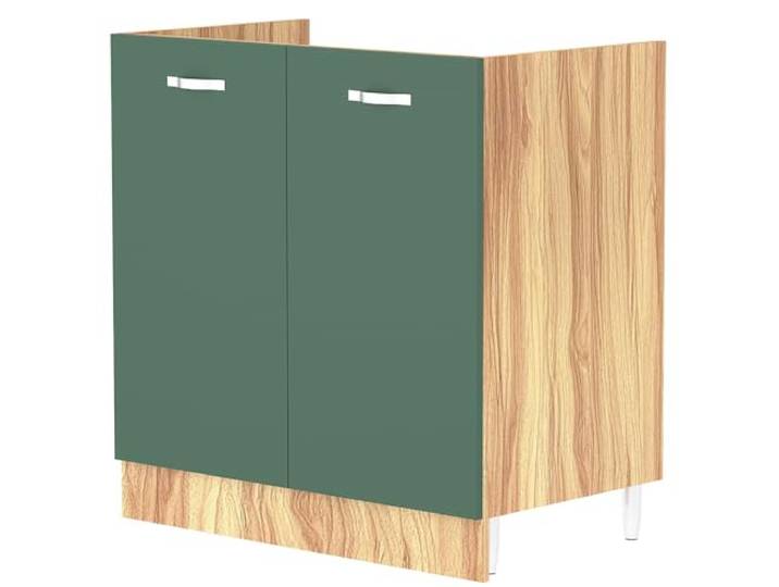 Shally Dogan Küchenunterschrank mit 2 Türen zum Einbauen, Unterschrank mit 80 cm für Spüle (Grün, 80 x 50 x 85 cm)