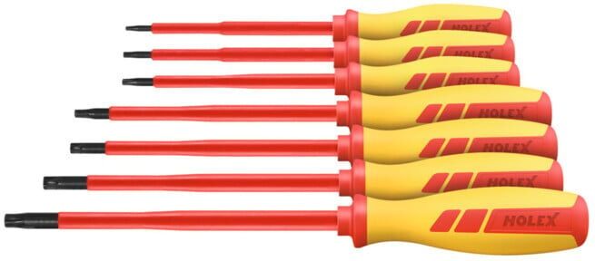 Holex Jeu de tournevis pour TX 100% isolé, Nombre de tournevis: 7 (625782 7)