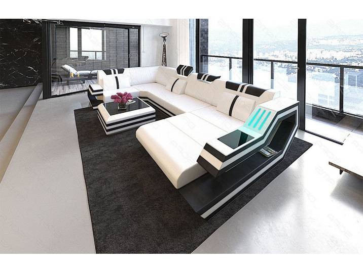 Wohnlandschaft Ravenna U-Form in Leder