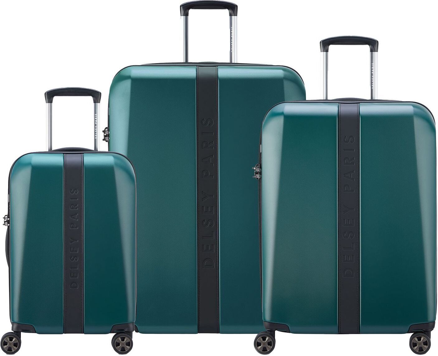 DELSEY PARIS Promenade Hard 2.0 Expandable 4 Double Rolls Trolley L / M / S L Green dunkelgrün 77cm
