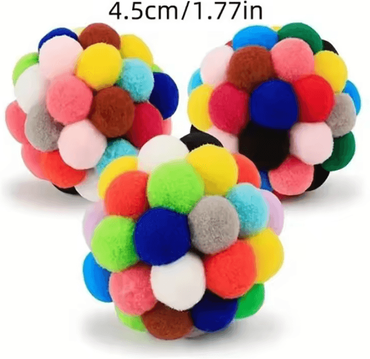 Inspire Curations PlayPurr Plush Bell Ball Toy Set For Cats & Kittens small Size 3 Pack