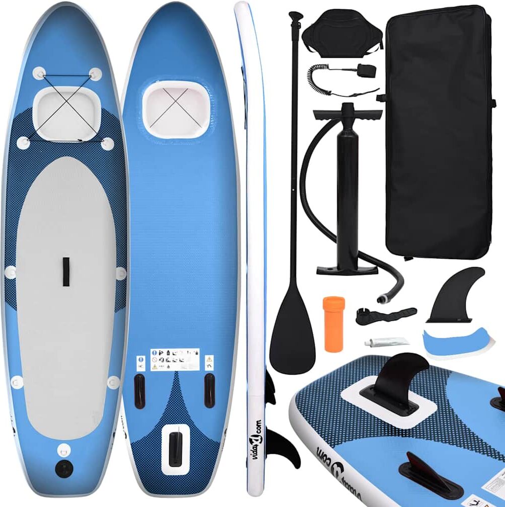 vidaXL Ensemble de planche SUP gonflable Bleu 330x76x10 cm