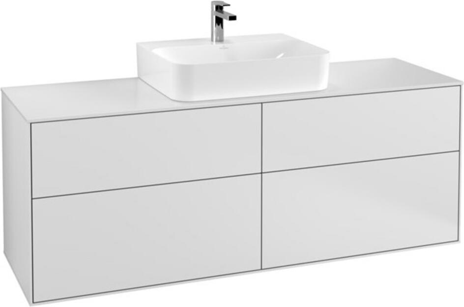 V&B Waschtischunterschrank Wandbeleuchtung Finion 160x60,3cm, Abd.-Pl. wh. m, wh. m Lac