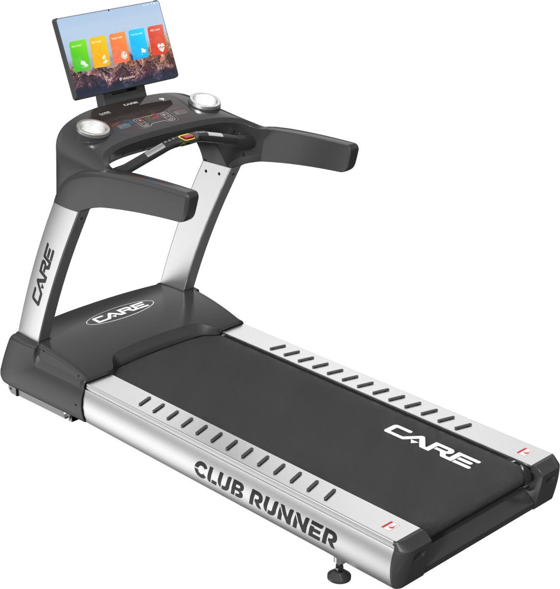 CARE CLUB RUNNER TFT - Professionelles Laufband - Höchstgeschwindigkeit 25 km/h - 8 Programme - Motorisierte Steigung - Multimediadisplay - Einsatz im Fitnessstudio oder zu Hause