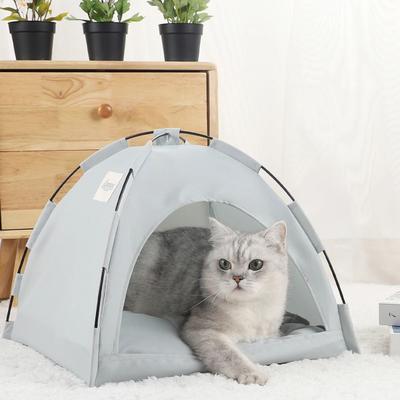 Uplifted Finds Cozy Cabin Pet Tent cyan Gray l