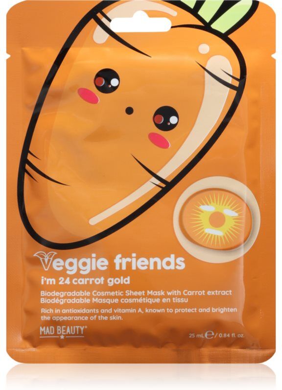 Mad Beauty Veggie Friends Carrot sheet mask with brightening effect 25 ml