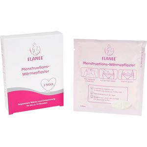 ELANEE Wärmepflaster Menstruation, 2 Stück, für den Körper, 10 x 20 cm, bis zu 12h Wärme
