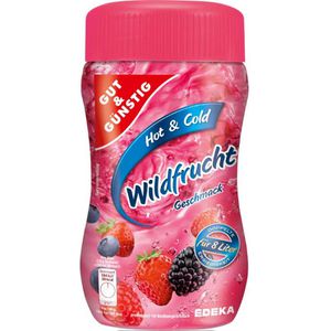 Gut&Günstig Tee Wildfrucht Teegetränk Hot & Cold, in der Dose, Früchtetee Pulver, kalt aufgießbar, 400 g