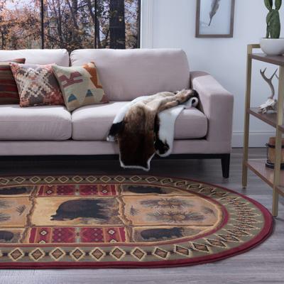 Alise Rugs Natural Lodge Novelty Graphic Indoor Area Rug