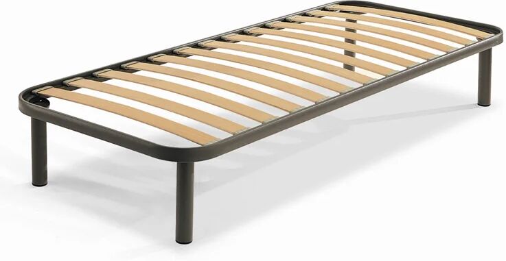 garneroarredamenti Rete singola ortopedica 80x200cm con telaio in acciaio e doghe in legno di faggio Venice