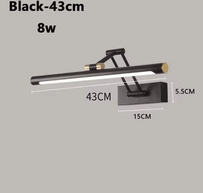 Inspire Curations Modern Foldable LED Mirror Wall Lamp 43cm black cool White(5500 7000k)