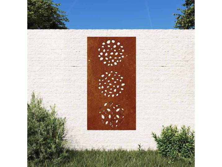 Décoration murale de jardin 105x55 cm en acier corten, design feuille, convient aux jardins, style moderne