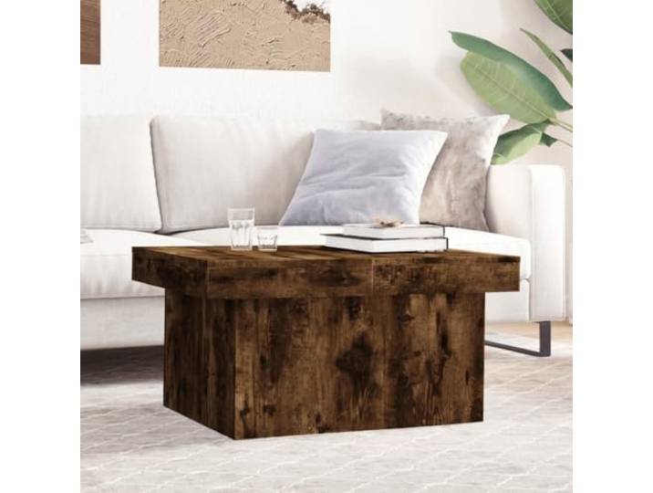 HEFZGDB Couchtisch Räuchereiche 80x55x40 cm Holzwerkstoff mit verschiebbarer Platte und verstecktem Stauraum, robuster Beistelltisch für Wohnzimmer, langlebiges Möbelstück