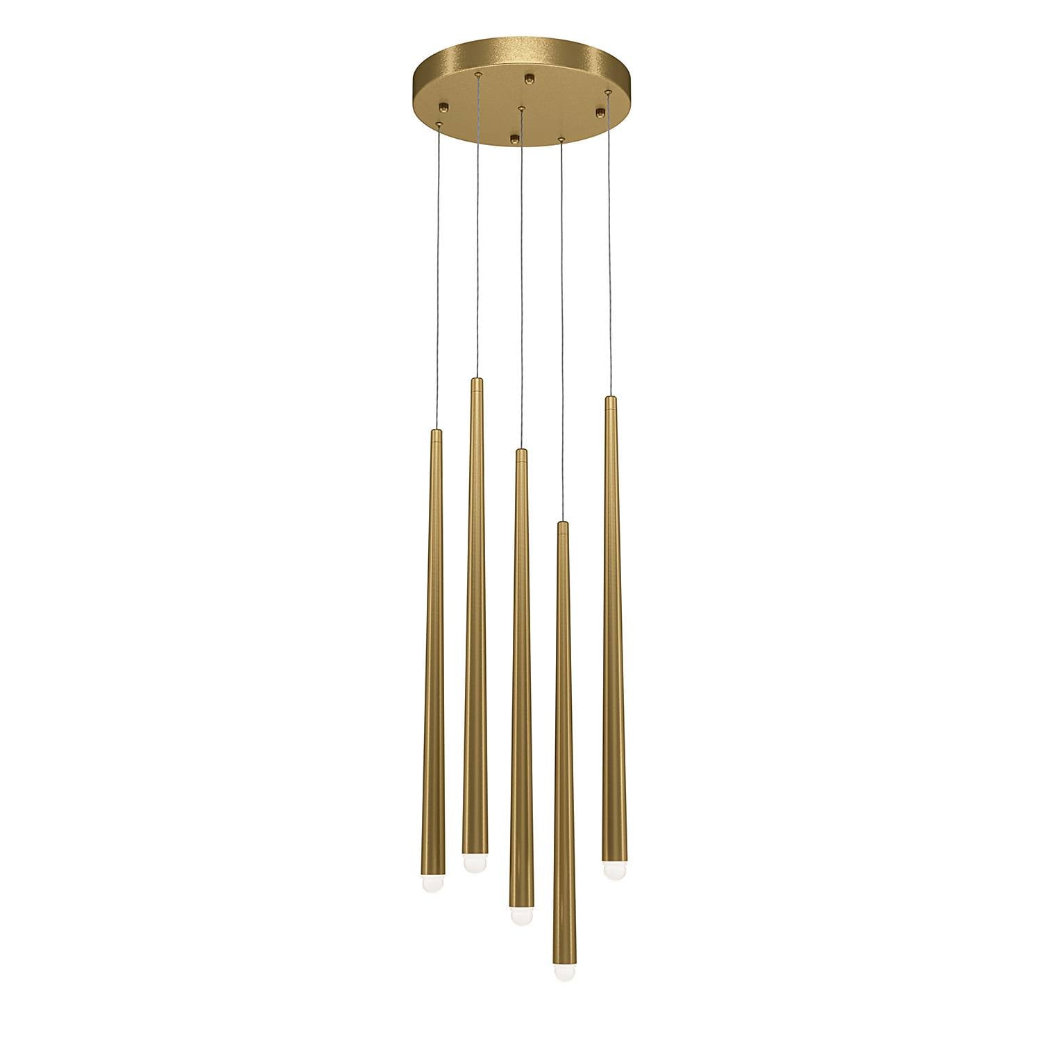 Maytoni Cascade LED hanglamp, goud/messing met transparant glas, modern design