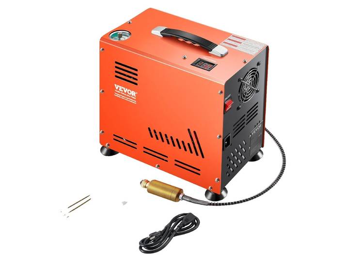 Compresseur d'air PCP VEVOR\, compresseur PCP à double cylindre de 800 W pour carabines à air comprimé\, 4500 PSI/30 MPa\, arrêt automatique Compresseur sans huile pour réservoirs de paintball et carabines à air comprimé