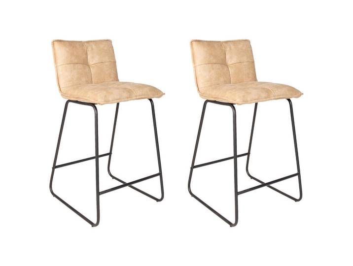 Mid.you Barhocker-Set, Beige, Metall, Vintage, U-Form, 44x87x50 cm, Esszimmer, Barmöbel, Barhocker