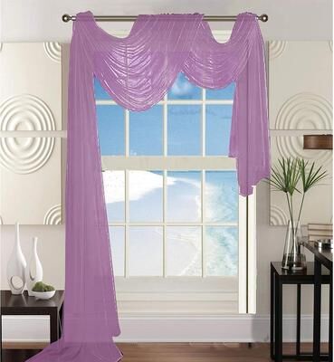 "Elegant Comfort Beautiful Window Panel Curtain Sheer Voile Scarf 55"" X 216"" - 55"" x 216"" - 55"" x 216"""