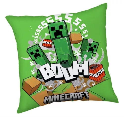 Minecraft TNT BOOM sierkussen voor kinderen, 40 x 40 cm