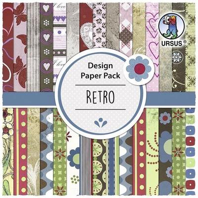 URSUS Spezialpapiere Design Paper Pack Retro, 30 Blatt