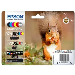 Epson, Druckerpatrone, 378XL/478XL Claria Photo HD Multipack (BK, C, GY, M, R, Y)