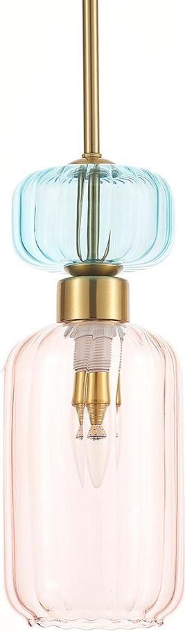 Milagro Lighting Hanglamp Molly, Modern, Glas en Metaal, Roze/Goud, Dimbaar en Hoogteverstelbaar, E14