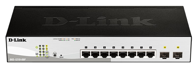 D-Link DGS-1210-08P/E 8-Port Gigabit Smart Switch PoE-powered
