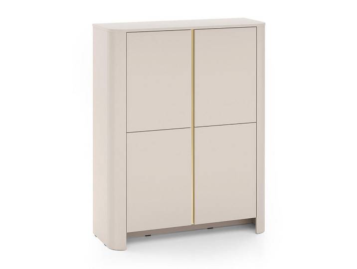 Feldmann-Wohnen Kommode Bari Kaschmir / Gold 103 / 39 / 132cm, 6 Fächer, Rechteckig, 103x132x39 cm, Kleinmöbel, Kommoden, Kommoden