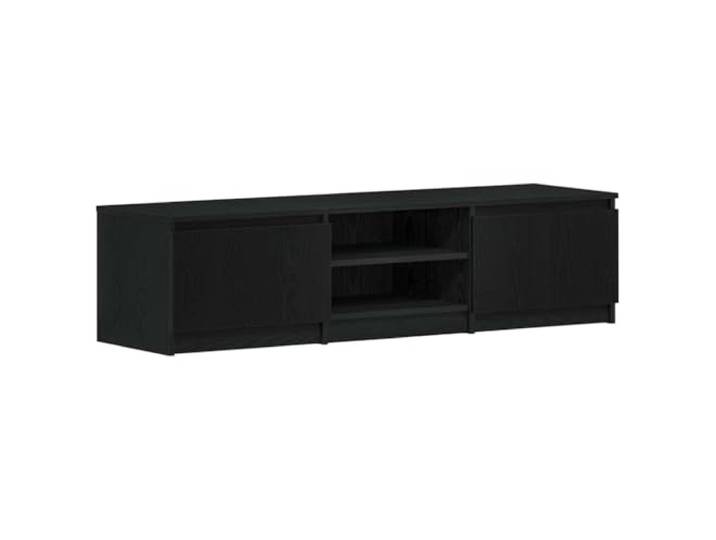 Kaorsrow TV-Schrank Schwarz Eichen-Optik 140x40x36 cm Lowboard Stilvolles Lowboard im Wohnzimmer: Praktischer Stauraum für Multimedia-Geräte auf robuster Eichen-Optik Oberfläche.