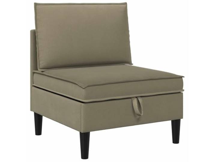 KKgypkn Samt Sofa Mit Stauraum Khaki Rechteckige Form, Hochdichter Schaum, Versteckte Fächer, Moderne Schlanke Beine