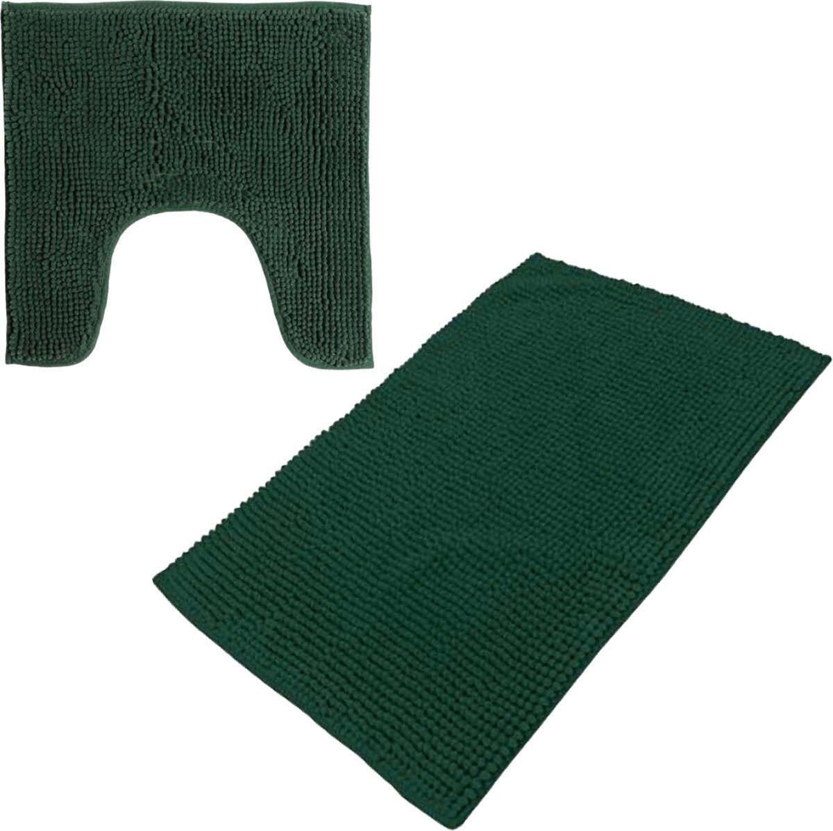 Urban Living Badkamer Droogloop Matjes Set van 2 - Donkergroen - Polyester