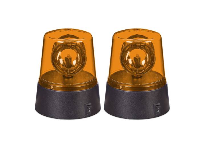 Rundumleuchte 2er-Set Orange-Schwarz