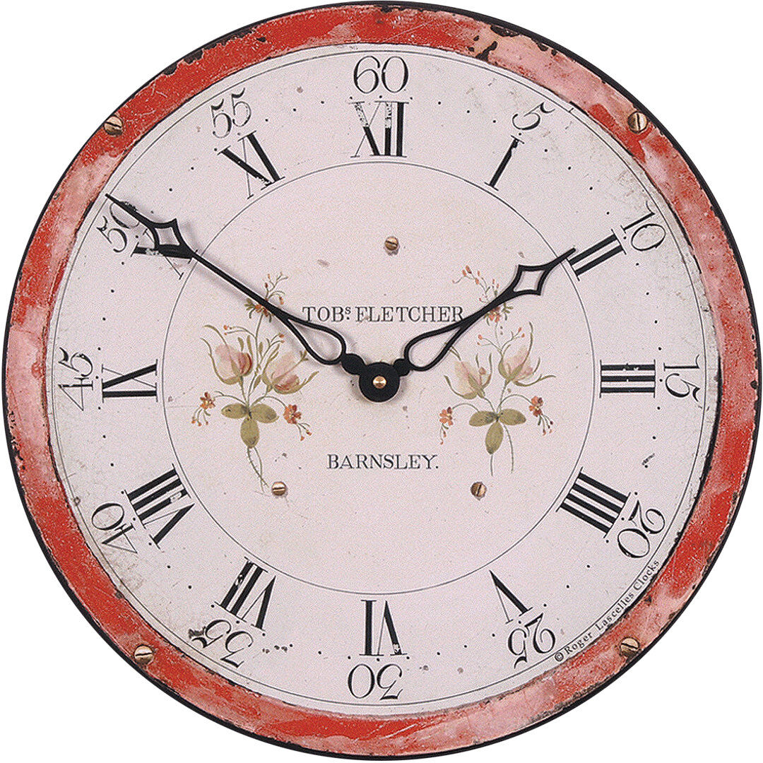 Roger Lascelles Clocks Antique Grandfather Clock Dial Design - 36cm Red 36cm W X 36cm H X 3cm D