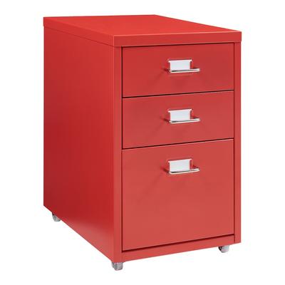 Helloshop26 - Büroschrank Aufbewahrungseinheit auf Rollen Stahl 48 x 28 x 41 cm rot